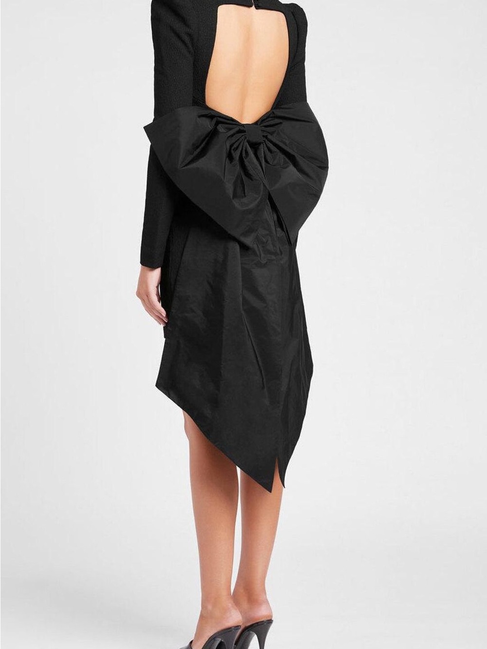 Rebecca Vallance Monique Black Backless Bow-Accent Mini Dress Size 4